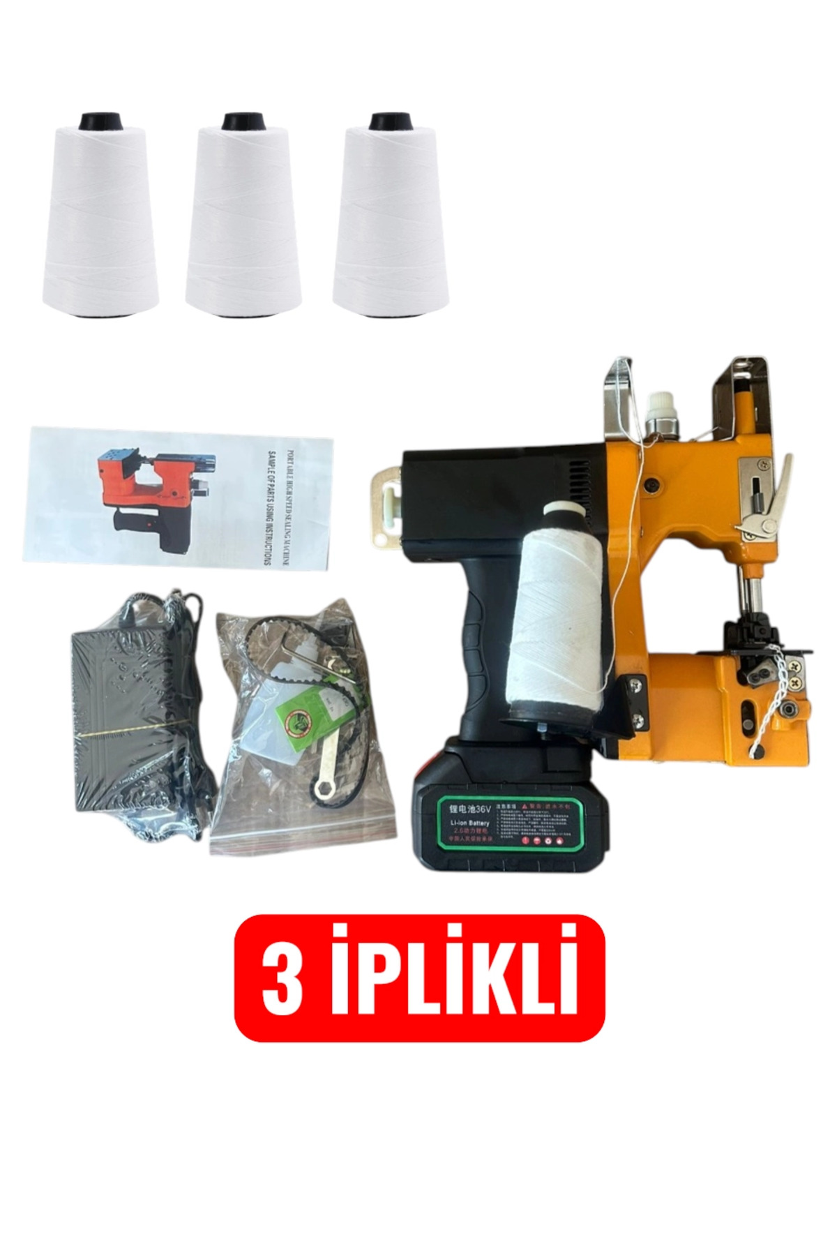 AMES Yuki Çuval Ağzı Dikiş Makinası Şarjlı (2600MA) +3 İplikli
