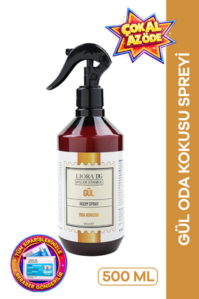 liora dg atelier istanbul Gül Oda Kokusu Spreyi 500 ML Ferah Çiçeksi Oda Parfümü