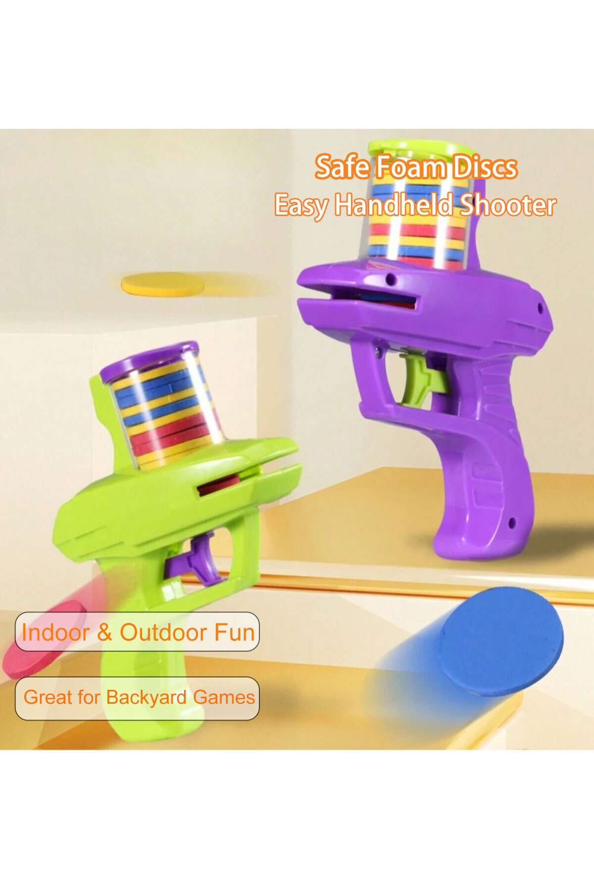 Choice green 1pc Foam Disc Launcher Flying Disc Handheld Shooter Indoor Shoot...