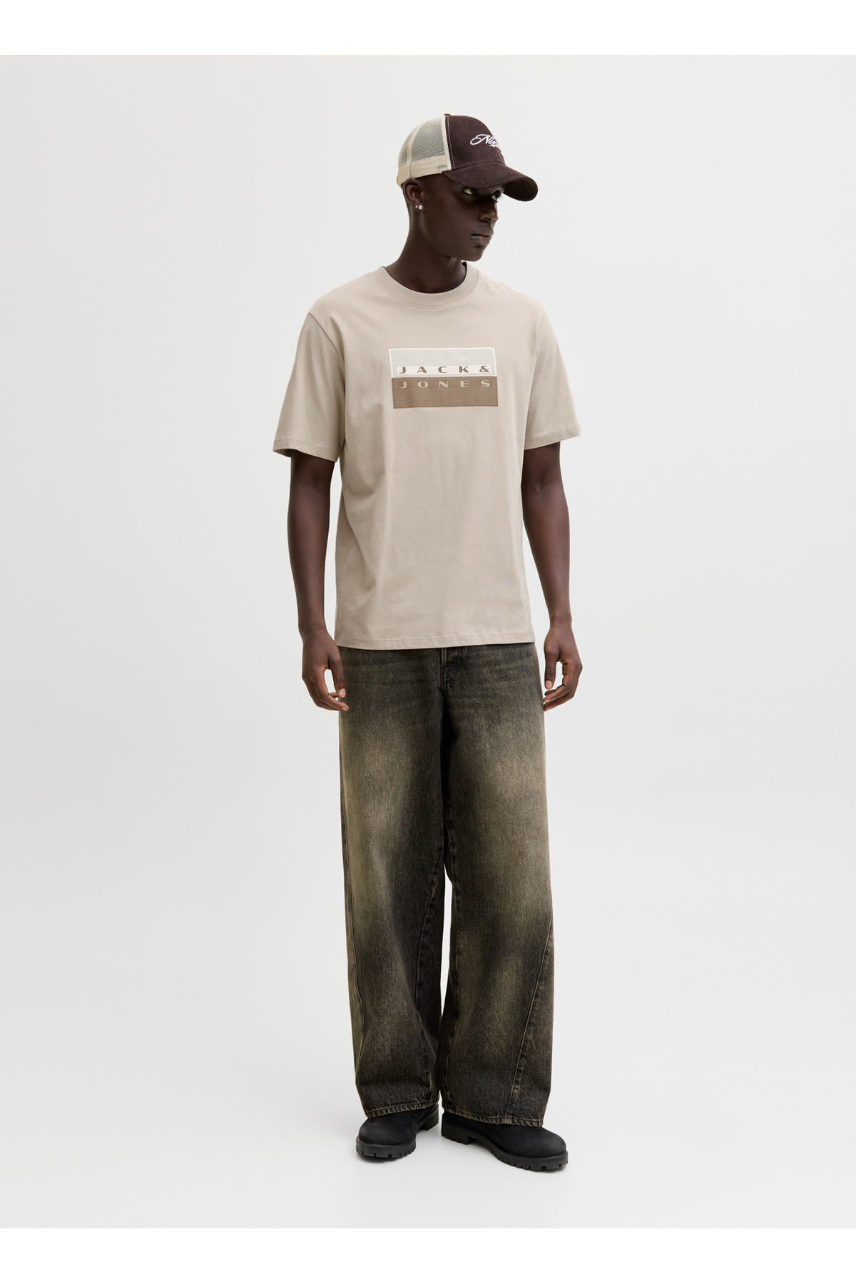 تی شرت مردانه طرح لوگو بژ کد ۱۲۲۸۹۸۶۳ JCOFUSION DOTS TEE CREW جک اند جونز تی شرت ورزشی Jack & Jones