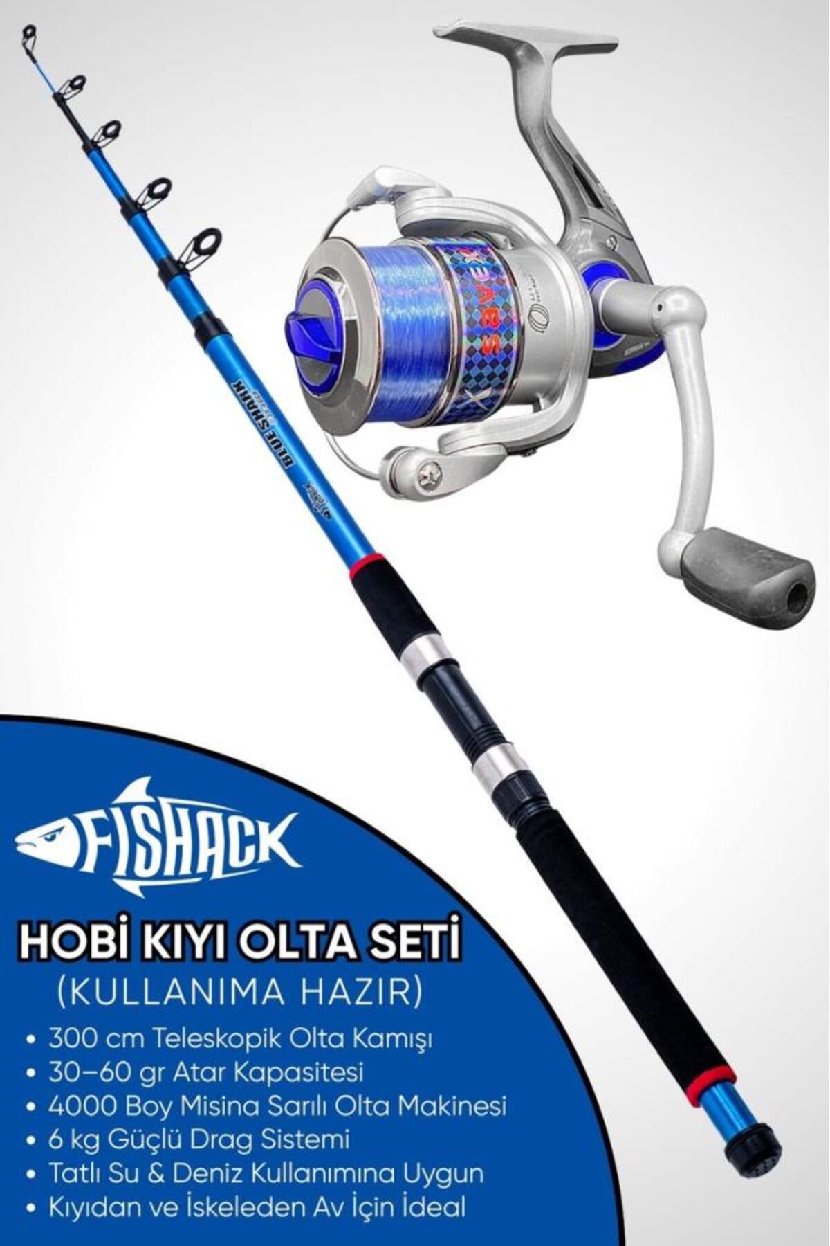 Fishack Hobi Kıyı Olta Takımı - 300cm 30-60gr Kamış + 4000'lik