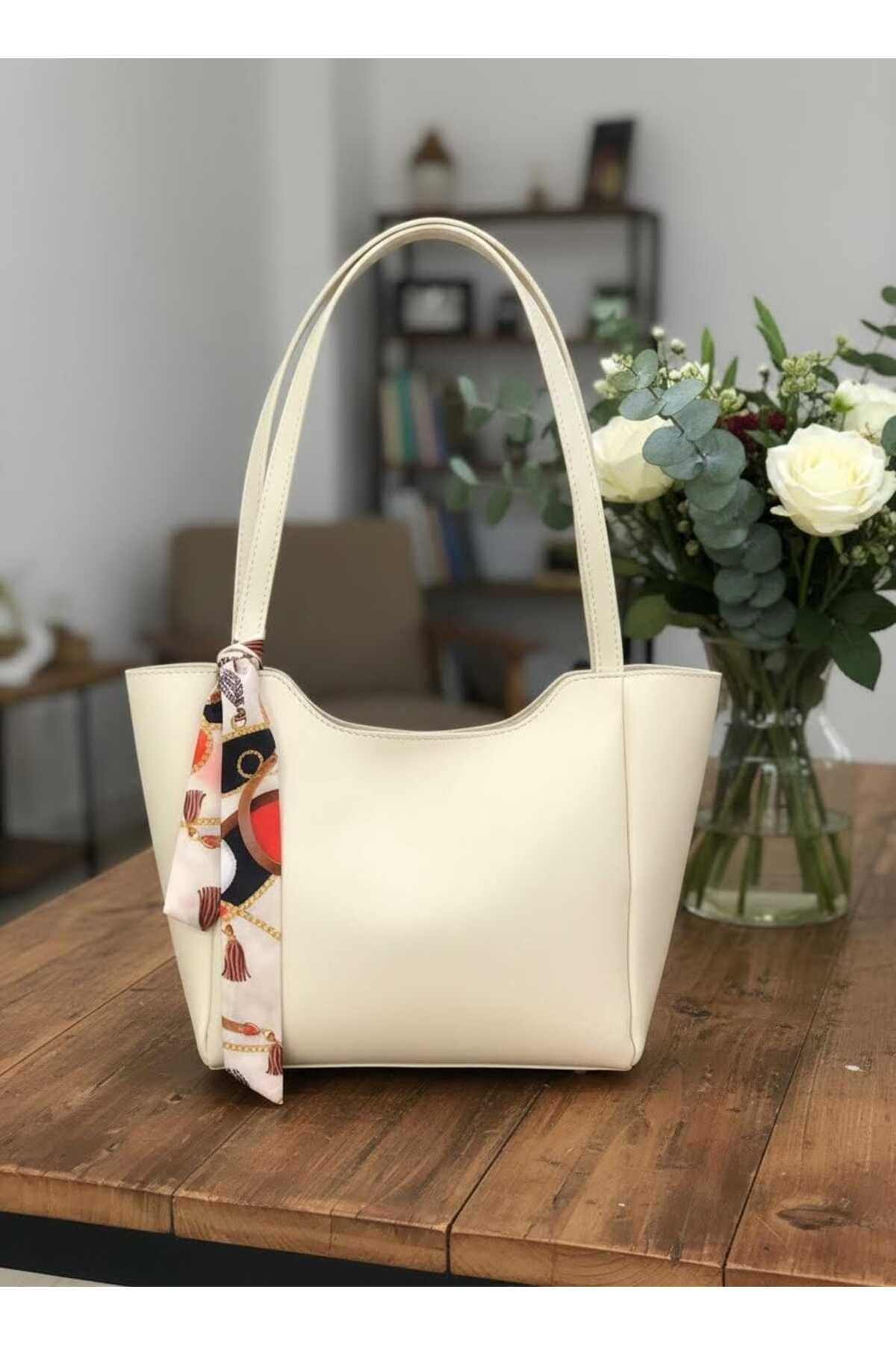 Judour Bags Kadın Fularlı Fermuarlı Ve Çıtçıt Kapamalı Shopper El Ve Omuz Çantası