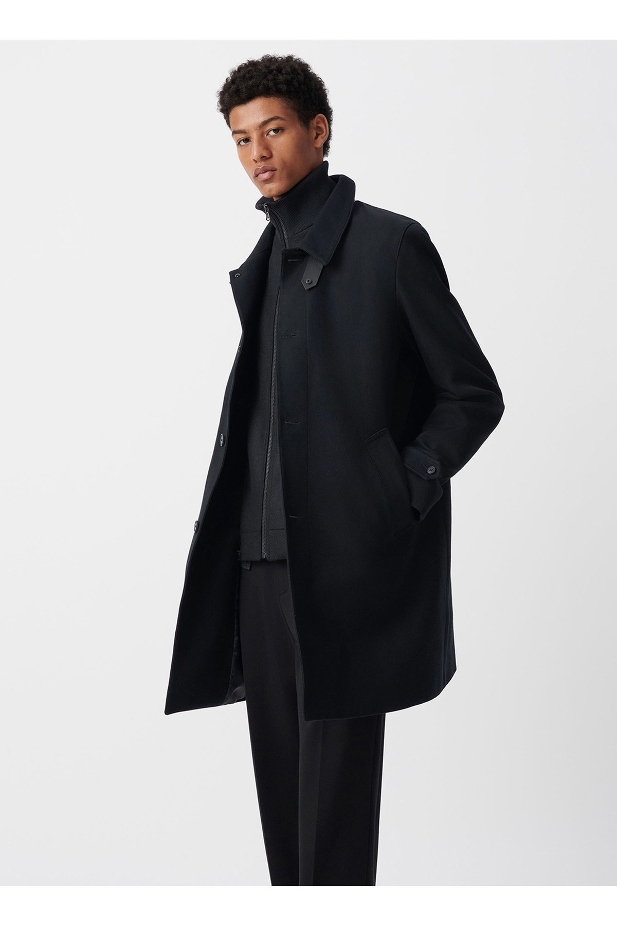 İkks Siyah Erkek Regular Fit Trençkot MZ44153 görsel 6