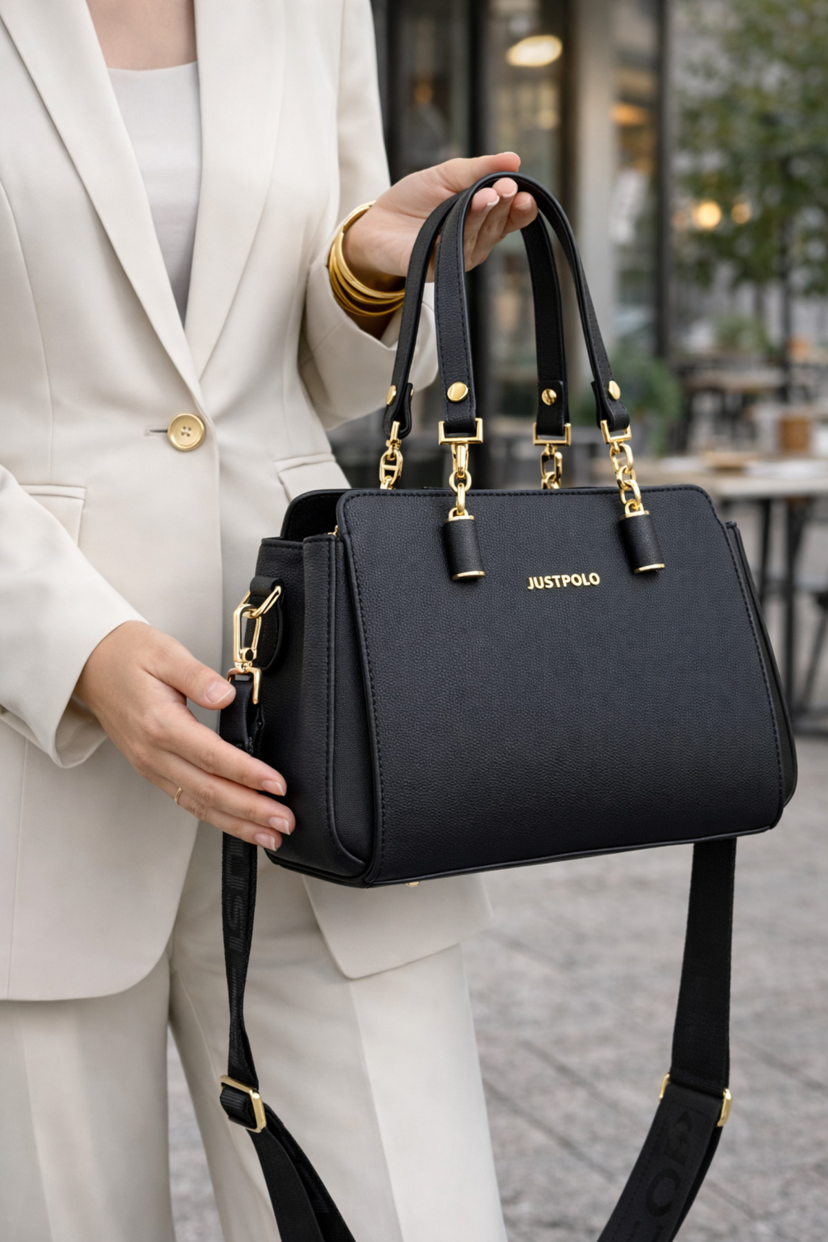 POLO BAG just polo orijinal kadın siyah el ve omuz çantası