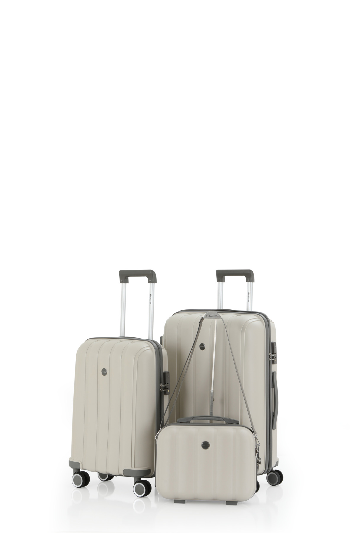 Polypropylene 3-Piece Suitcase Set Medium & Cabin & Makeup V305