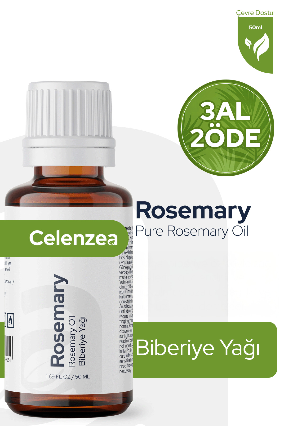 Celenzea Biberiye Yağı, Oluşumu Ve Gürleştirme Etkili Doğal Saf Biberiye Yağı, Saç Yağı 50ml — TYC00547676527