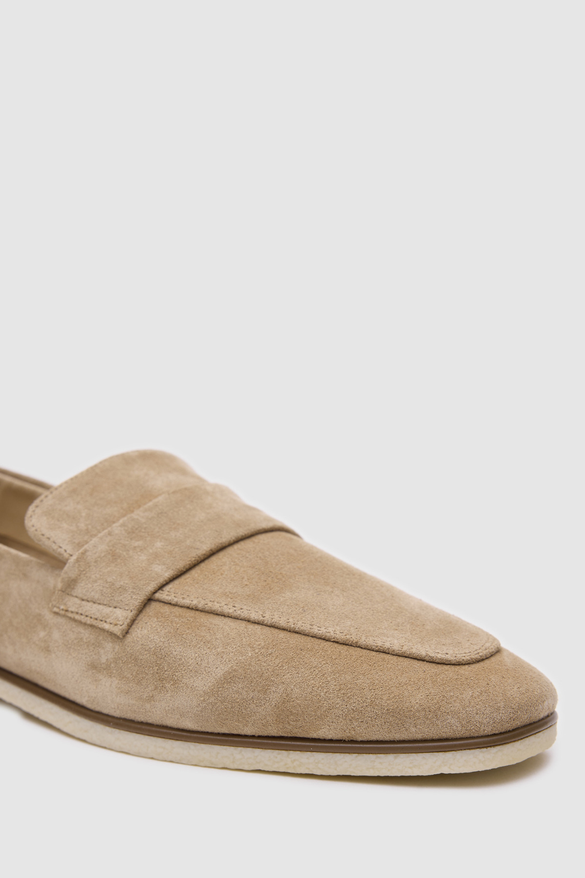 TOGO Bisküvi Süet Hakiki Deri Kadın Loafer Ayakkabı [TG060226] görsel 3