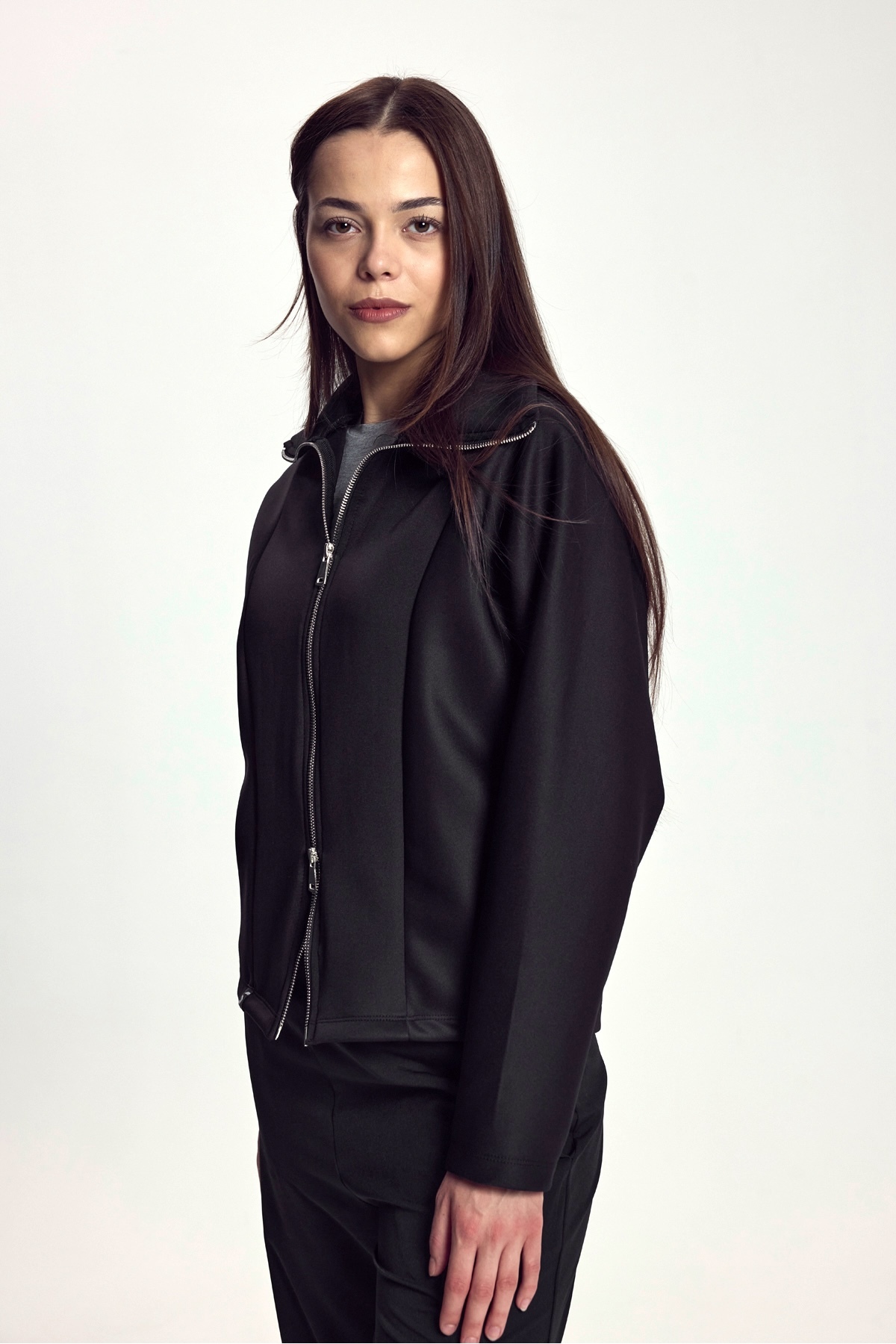 Scorp Astera Kadın Fermuarlı Sweatshirt Siyah görsel 7