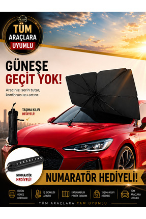 Universal Araç Ön Cam Güneşliği Katlanabilir Şemsiye Oto Güneşlik UV Korumalı...