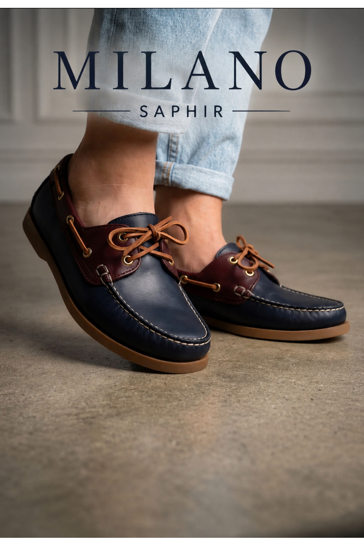 Milano Saphir Erkek Günlük loafer ayakkabı hakiki deri bağcıklı