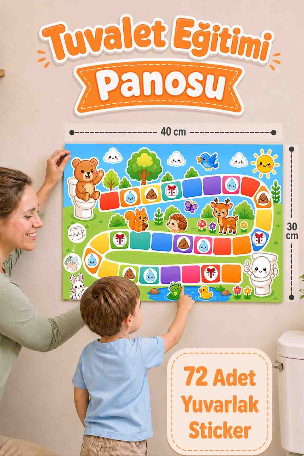 Fun and Educational Potty Training Sticker Board - Cute Sticker