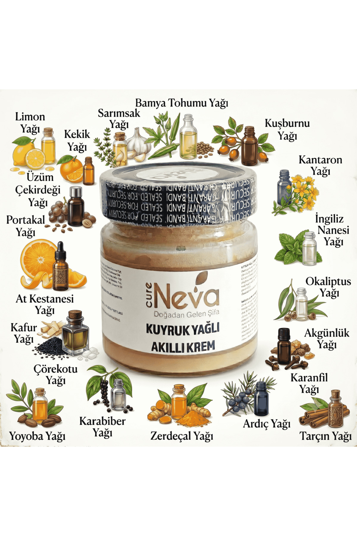 Cure Neva Kuyruk Yağlı Akıllı Krem 180 Gr. (225 ML.) — krem1 — تصویر 3 از 3