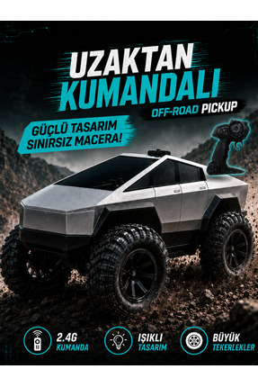 Halley Tesla Cybertruck Görünümlü 1:18 Ölçü Uzaktan Kumandalı Pickup Araba – ...