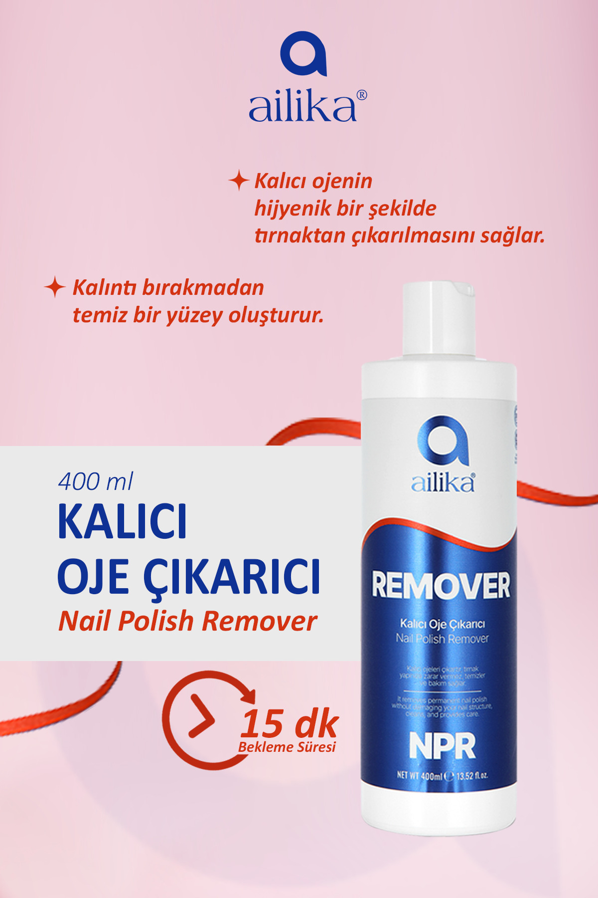 Remover Kalıcı Oje Çıkarıcı 400ml — سفید REMOVER — تصویر 3 از 6