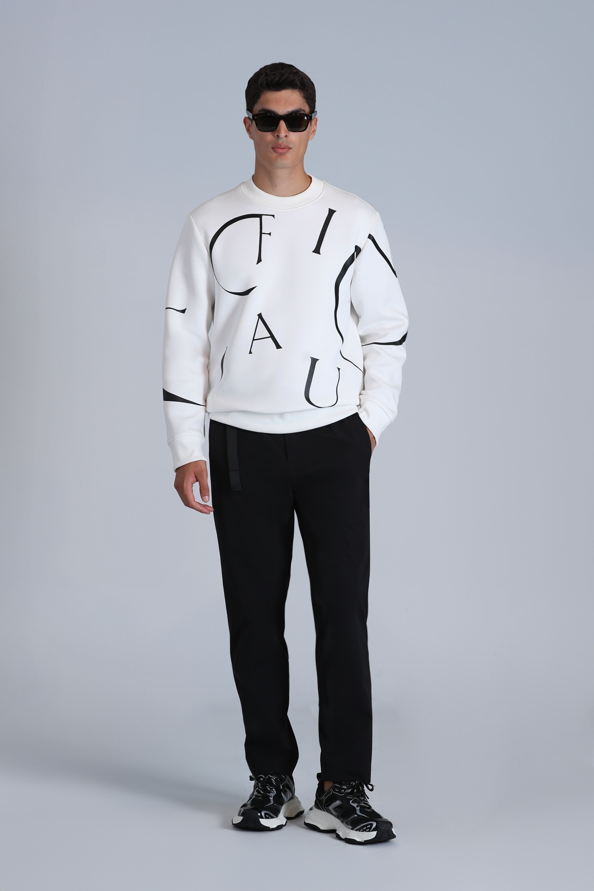 Lufian Frank Erkek Sweatshirt Kırık Beyaz görsel 2