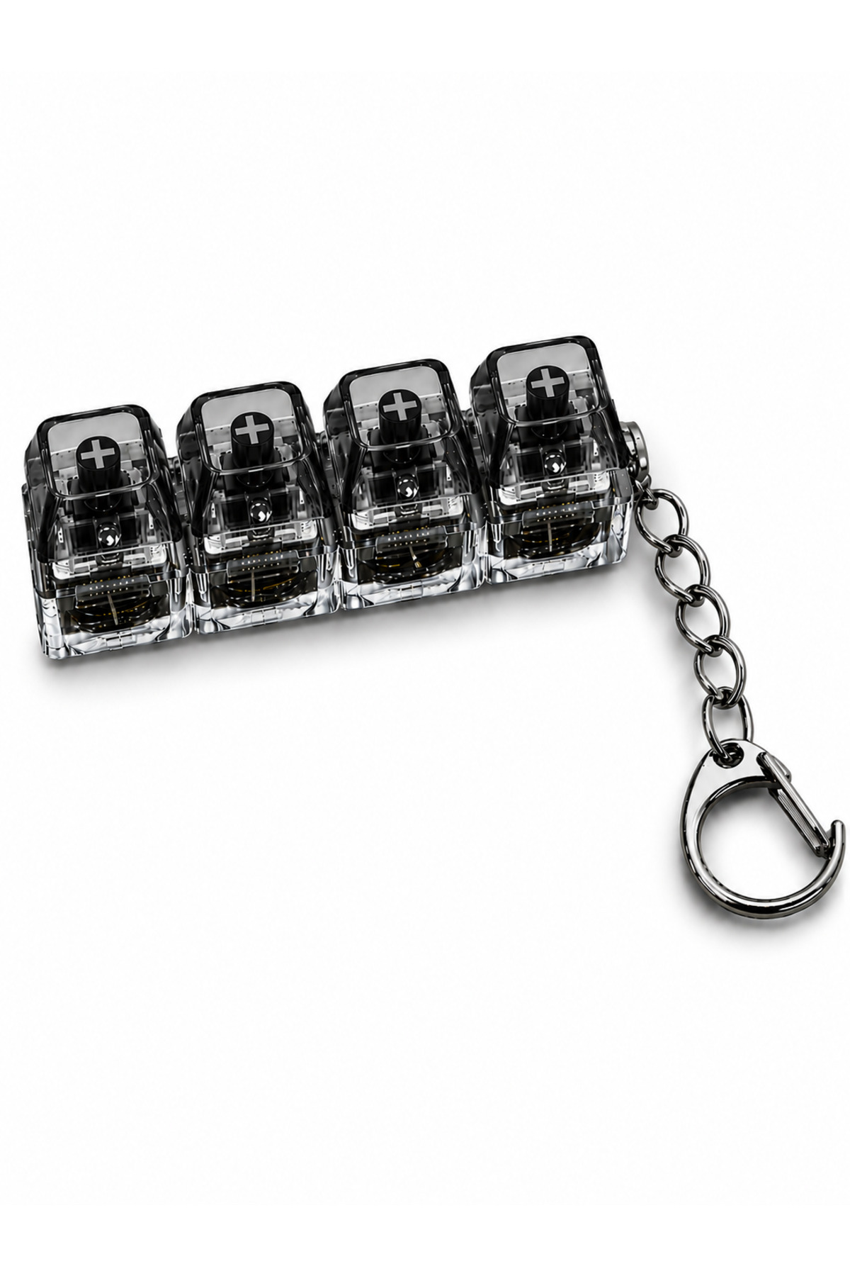 4-Piece Stress Reliever Mechanical Keychain with Black Light Sound Mechanical Key Sense • Fun to Use