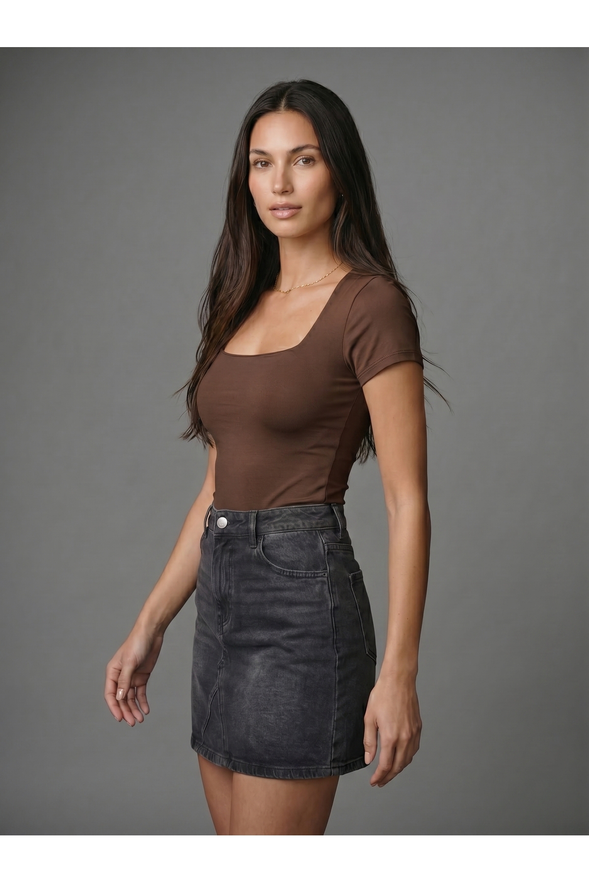 Kare Yaka Kısa Kollu Bodysuit 3
