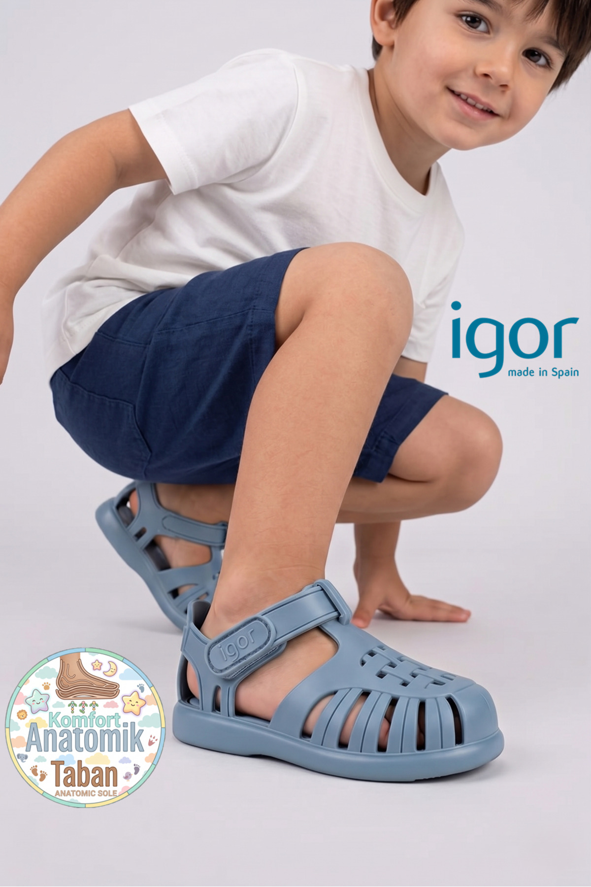 Tobby Solid Baby & Kids Sandals Ocean Blue