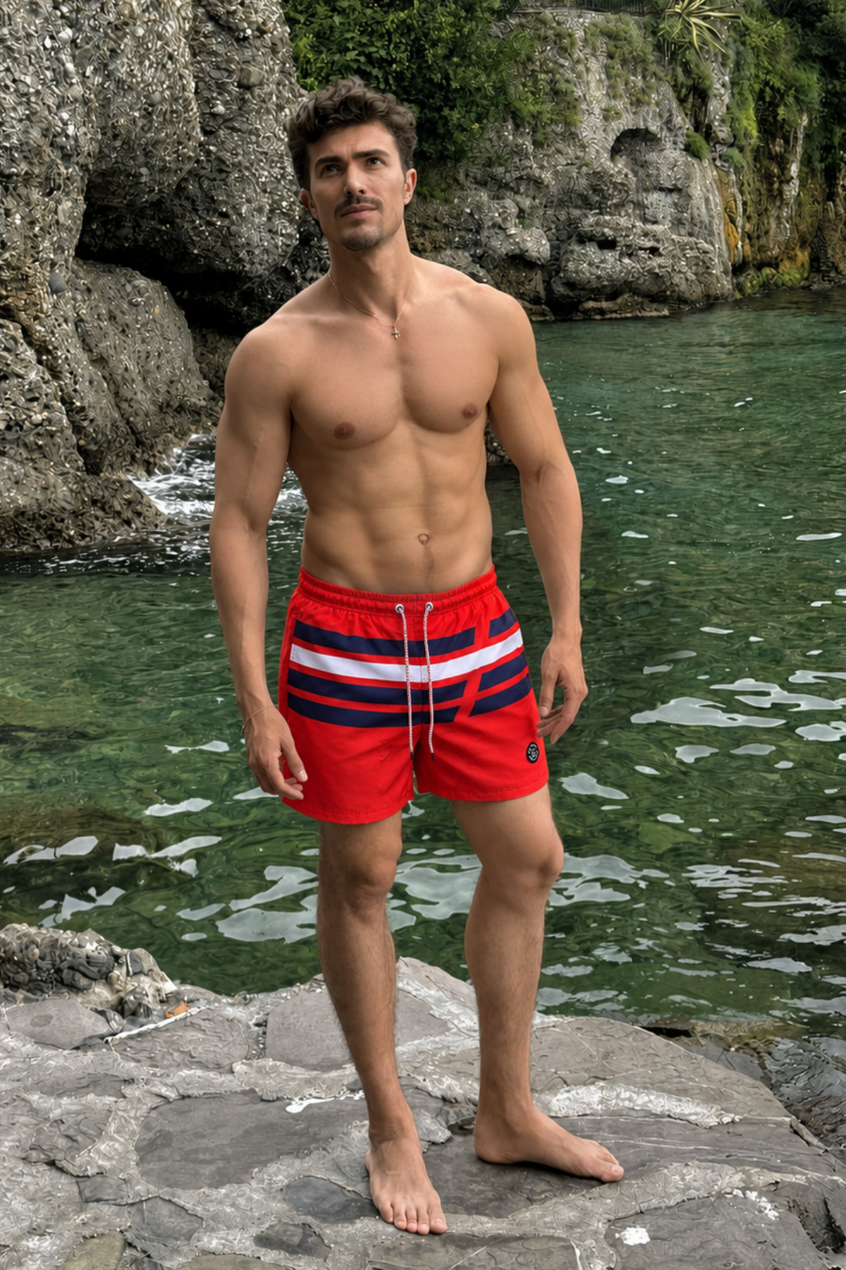 Madmext Red Striped Men's Swim Shorts 6363 - Price, Reviews