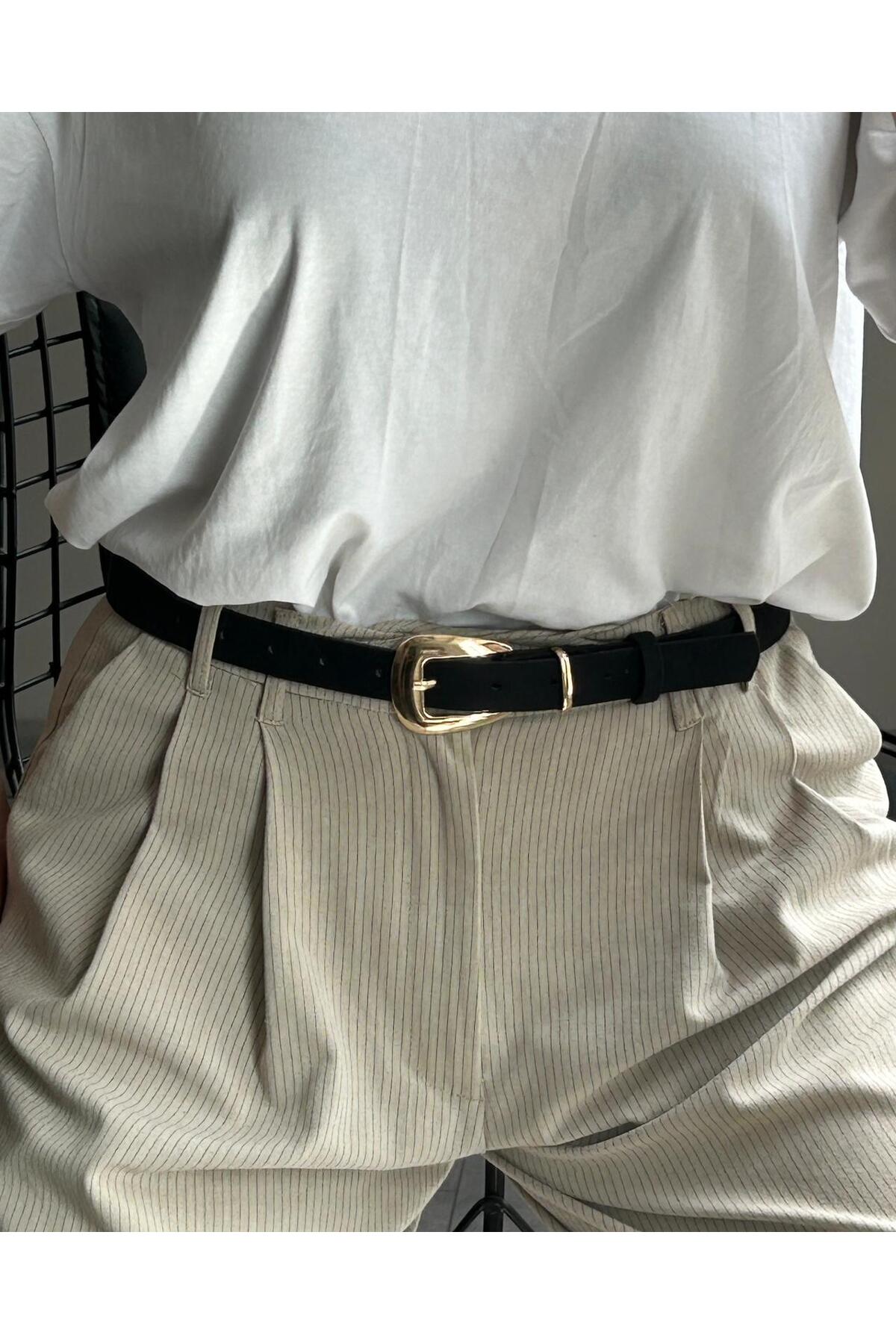 Jewel Plain Pattern Suede Women Gold Buckle Belt Jacket Belt Dress Belt Pants Belt