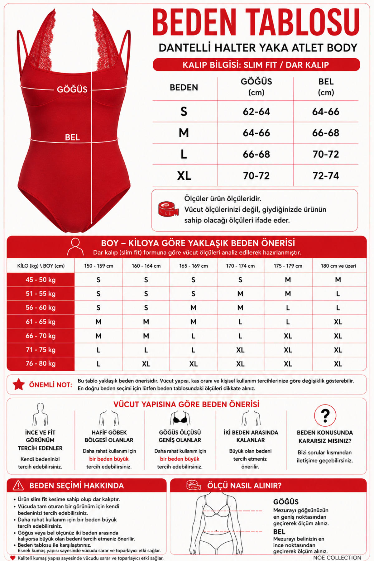 Kadın Dantel Yaka İnce Askılı Çıtçıtlı Body Slim Fit Dar Kalıp Likralı Bodysuit - Kırmızı 5