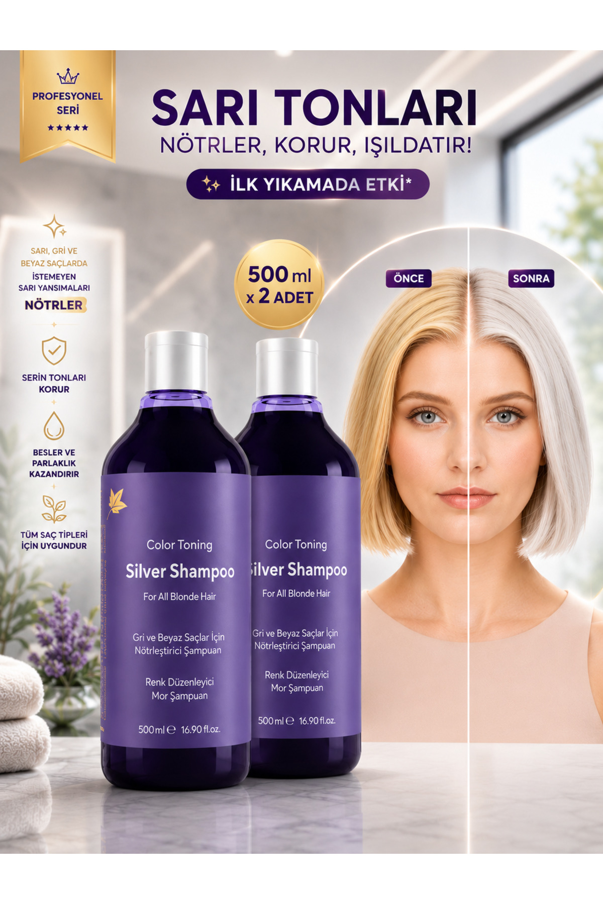 Biobotanica Silver Turunculaşma Karşıtı Mor Şampuan 2 X 500 Ml ( 2 Adet ) — SLVR500SMPN2LST