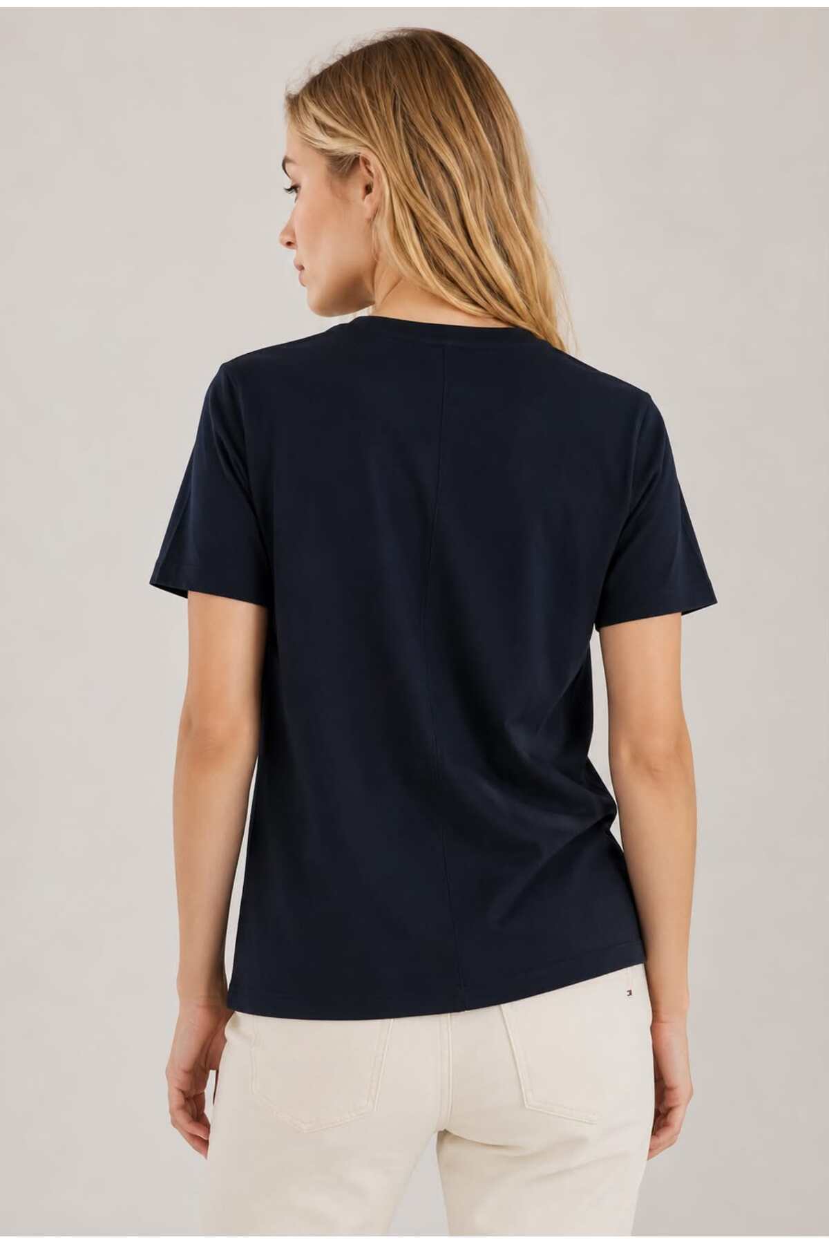 Tommy Hilfiger Modern Pamuklu Kadın T-Shirt görsel 5