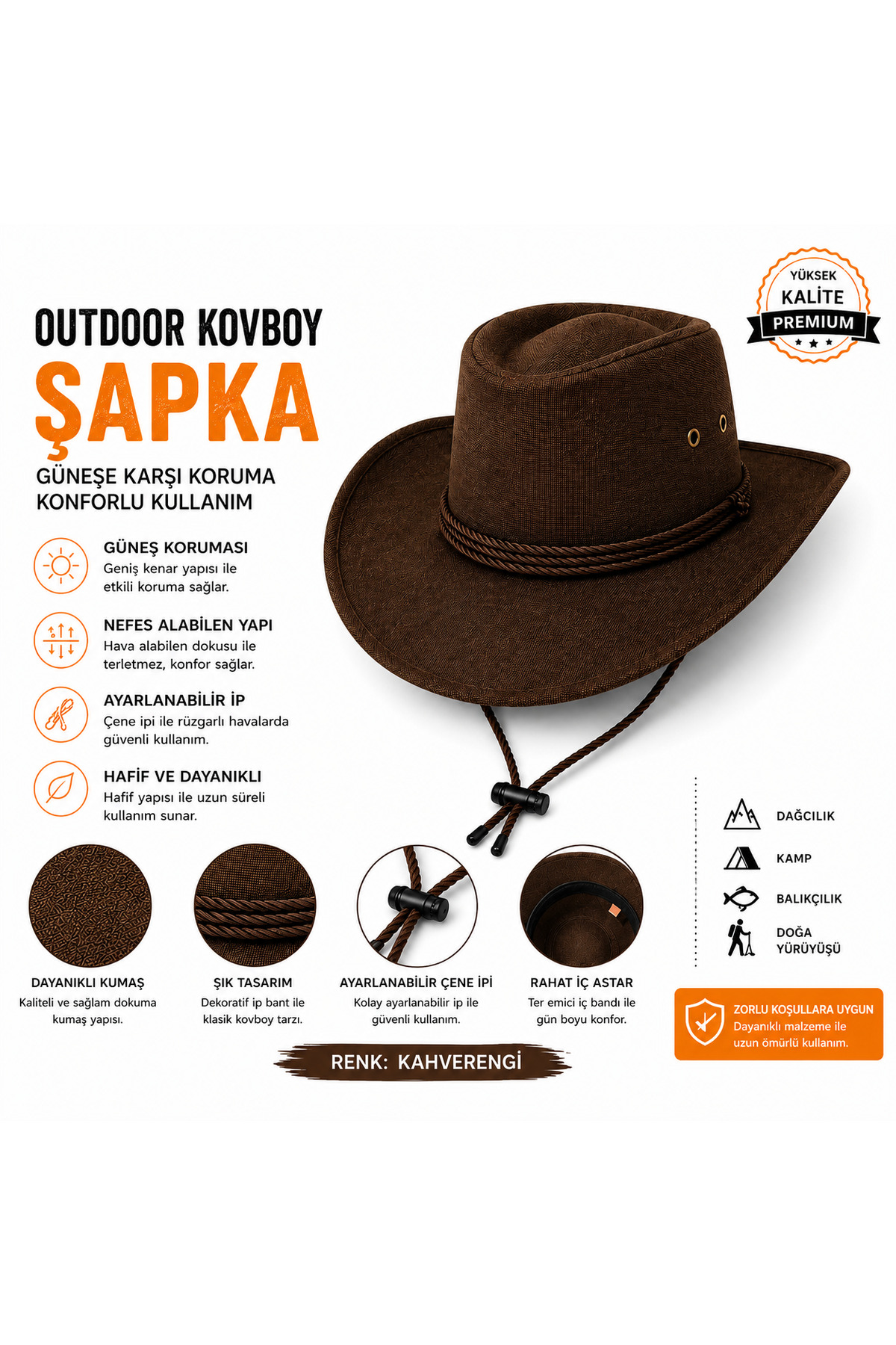 PROHUNTER Yeni Sezon Kovboy Şapka görsel 2