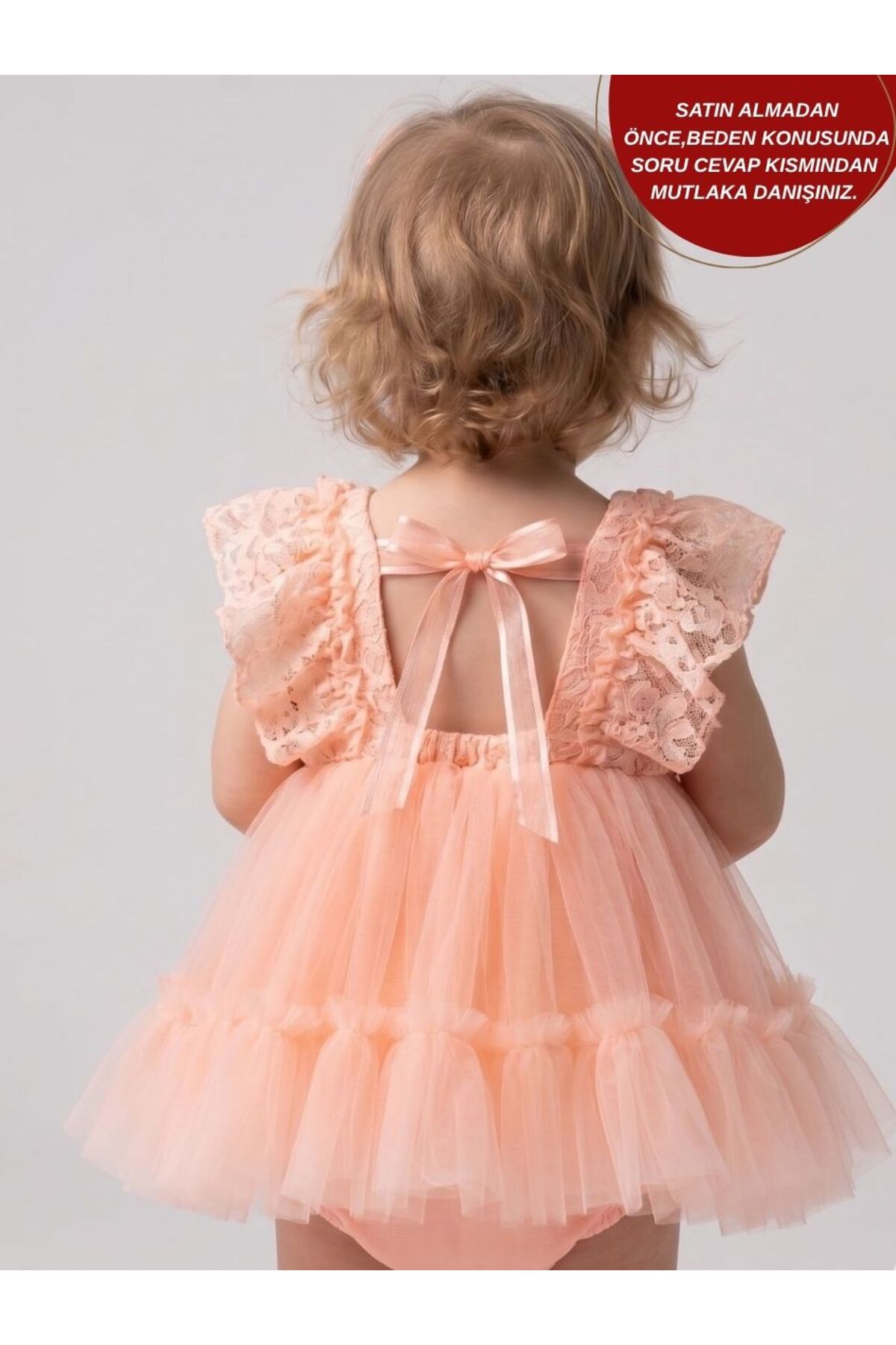aysskids Juliet Tül Detaylı Özel Gün Bayramlık Kız Bebek Romper Elbise