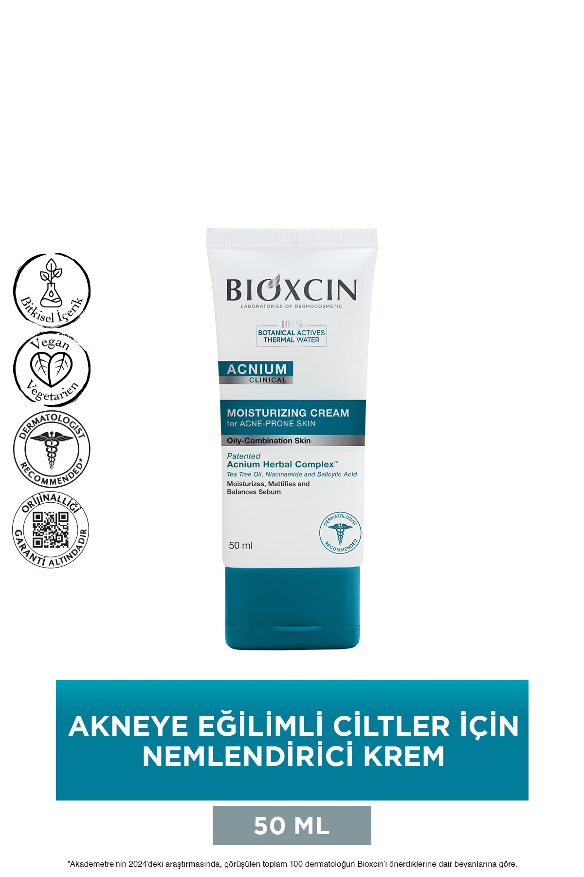 Acnium Sebum Dengeleyici Nemlendirci Bakım Kremi 50 Ml - Salisilik Asit, Pantenol, Niasinamid — 8680512629177 — تصویر 3 از 9
