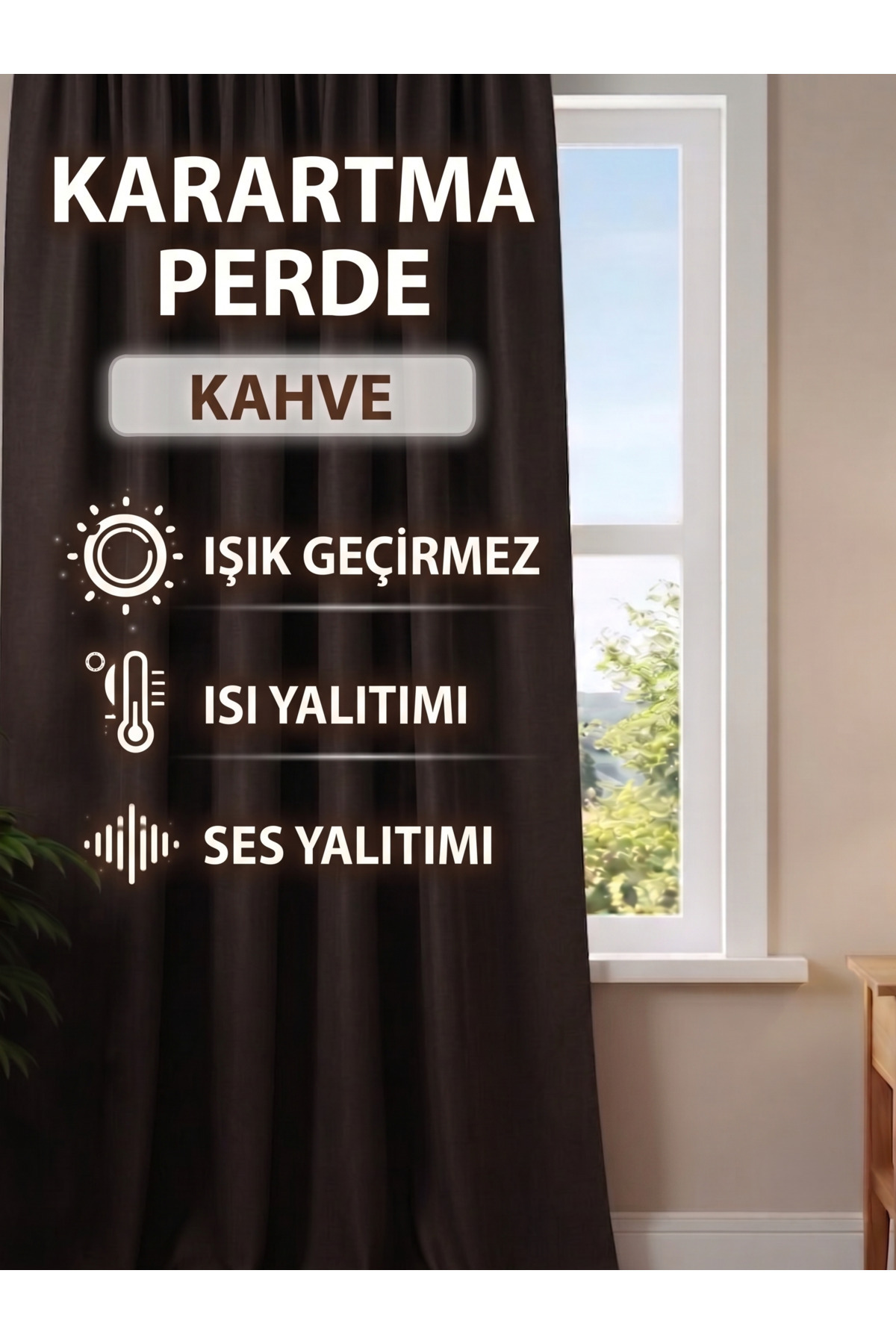 COFFEE Blackout Lightproof Dimming Background Curtain Pleatless Single Wing Dimming Sun Shade Suitable for Every Room