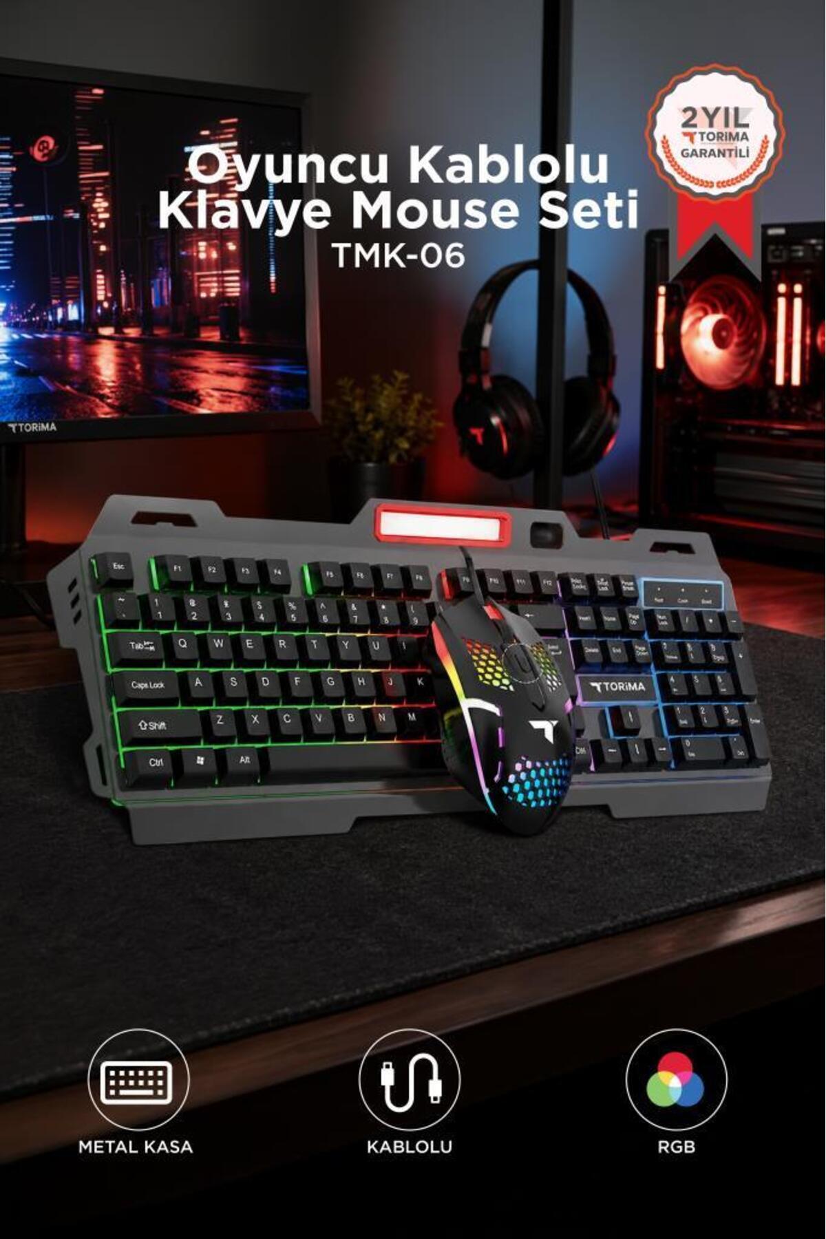 Torima Oyuncu Rgb Işıklı Kablolu Q Klavye Ve Mouse Seti TMK06