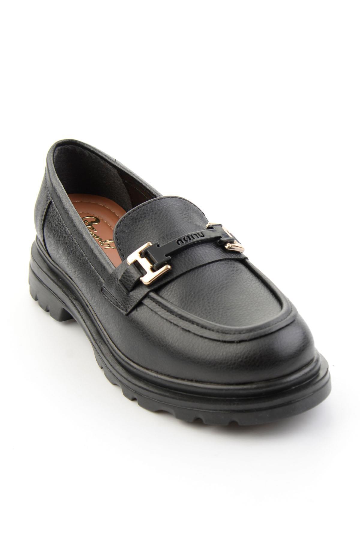 Bambi Siyah Kadın Loafer Ayakkabı K01179828109 görsel 3