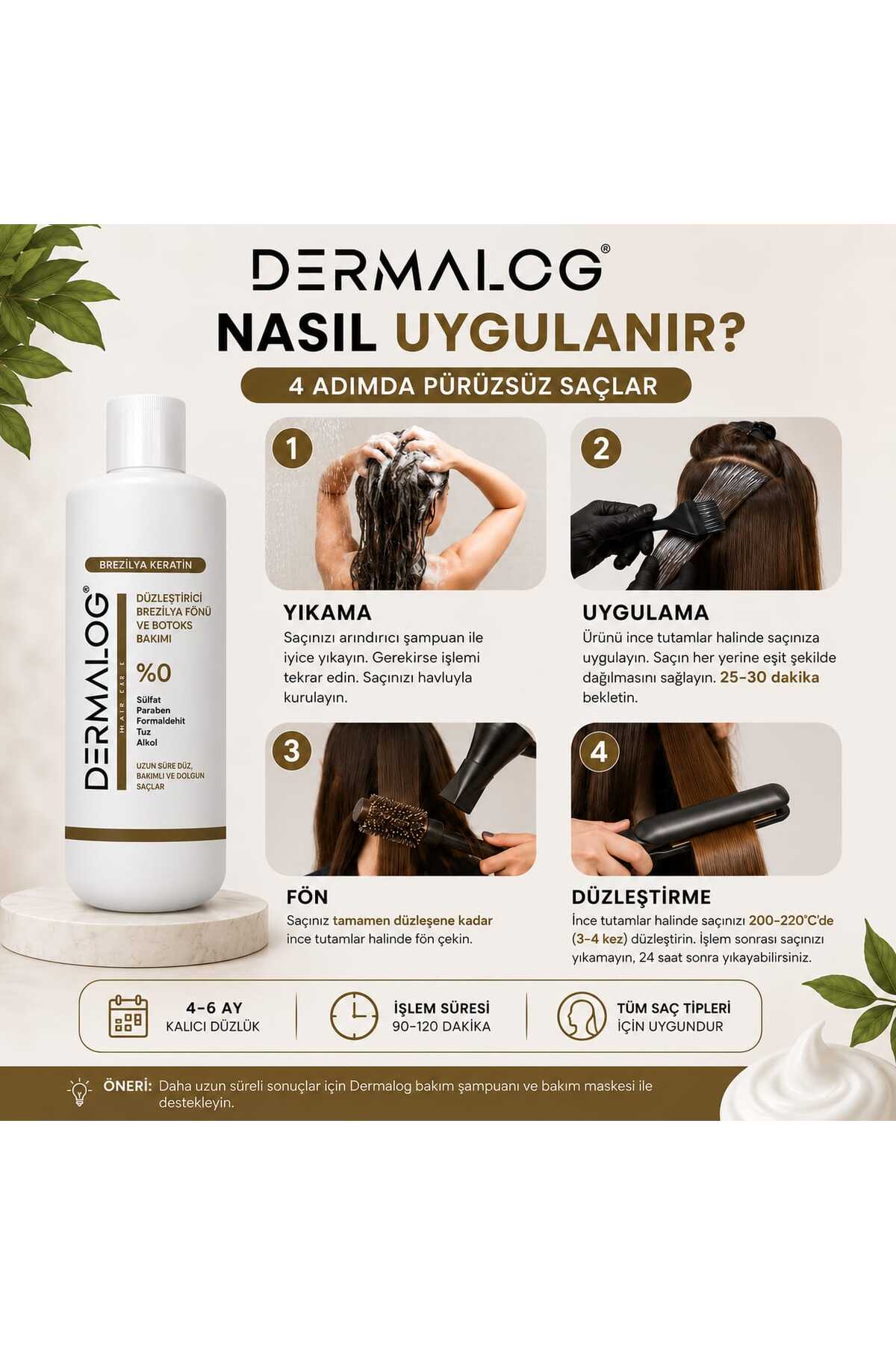 Brezilya Keratin- Keratin Bakımı & Botox Bakımı & Kalıcı Düzleştirici Ve Onarıcı Bakım 500 Ml — DRMLG08 — تصویر 4 از 9