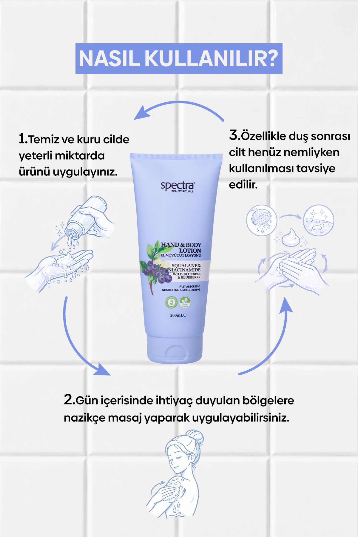 Nemlendirici ve Canlandırıcı Vegan El ve Vücut Losyonu -Blueberry&Wild Bluebell- 200 ML — af69f26a-1fca-5258-941c-5643423736ad — تصویر 5 از 8