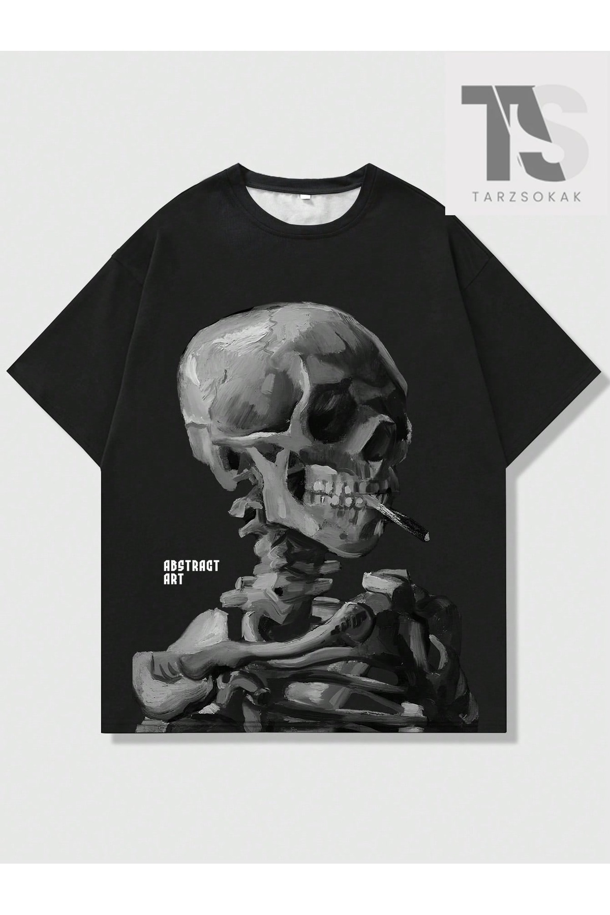 Tarzsokak Goth Erkek Koyu Gotik Kafatası Baskılı T-Shirt - Fiyatı
