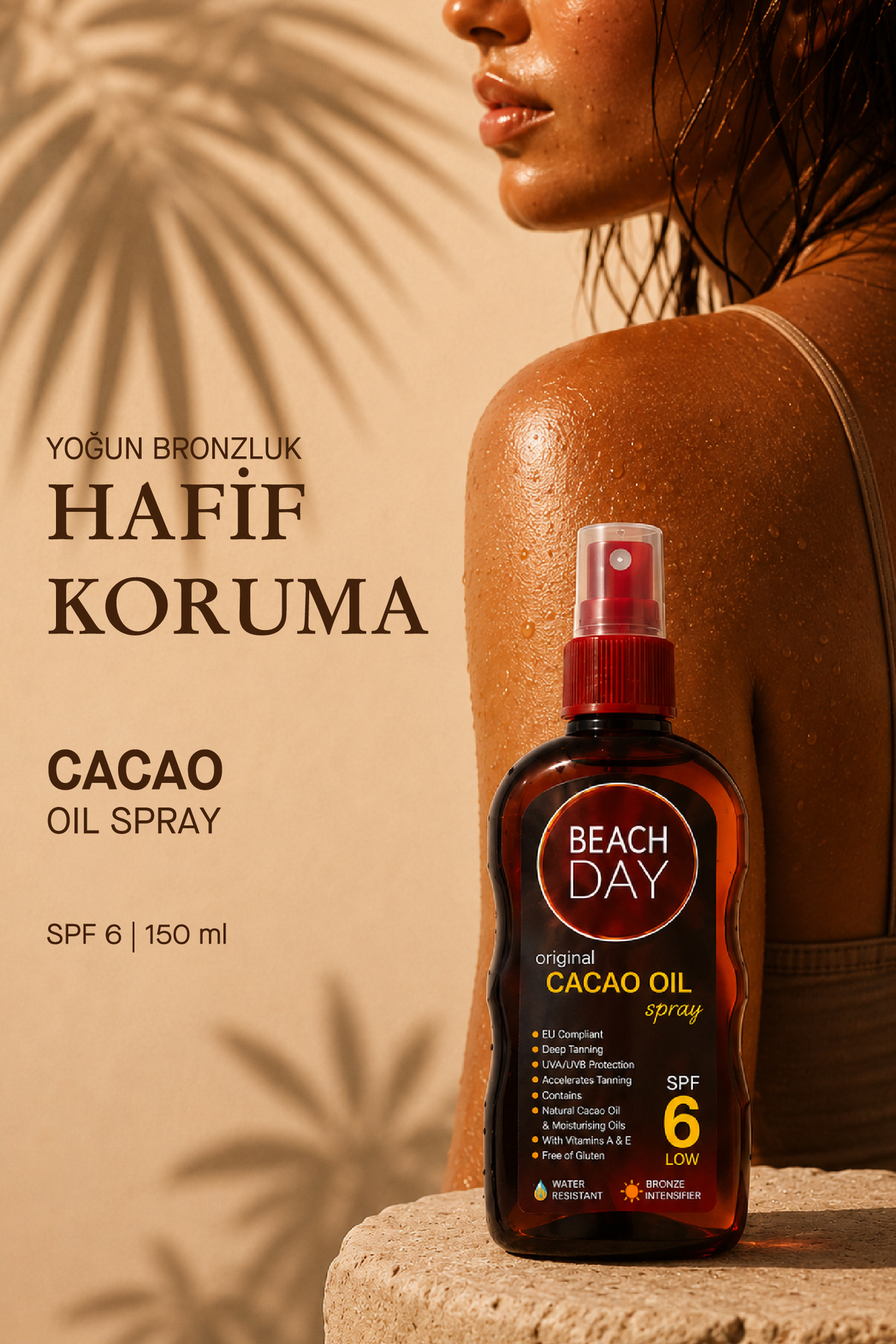 اسپری روغن ضد آفتاب برنزه کننده کره کاکائو با SPF 6، 150 میلی لیتر، 8699375047882 — BD03 — تصویر 2 از 8