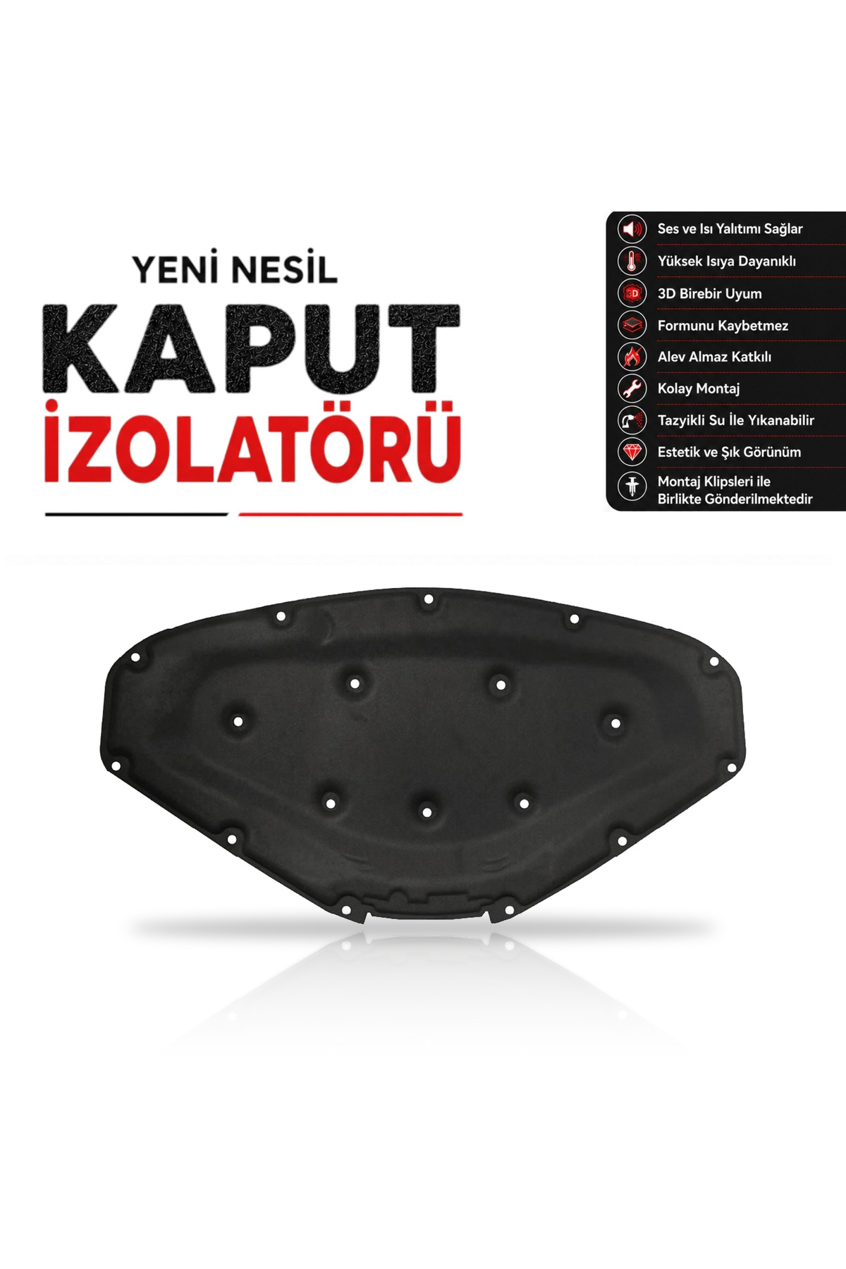 冷凍F30 H40 öz-iş BMW 3 Serisi F30 Kaput izolatörü (2014-2018 Arası)+KLİPS