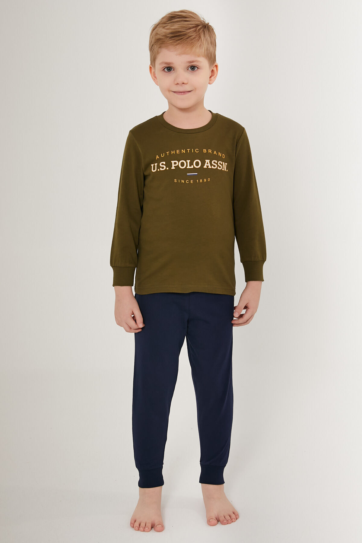 ست پیژامه و لباس خواب مردانه یقه گرد | یو اس پولو U.S. Polo Assn. US1502-C TR - تصویر 3