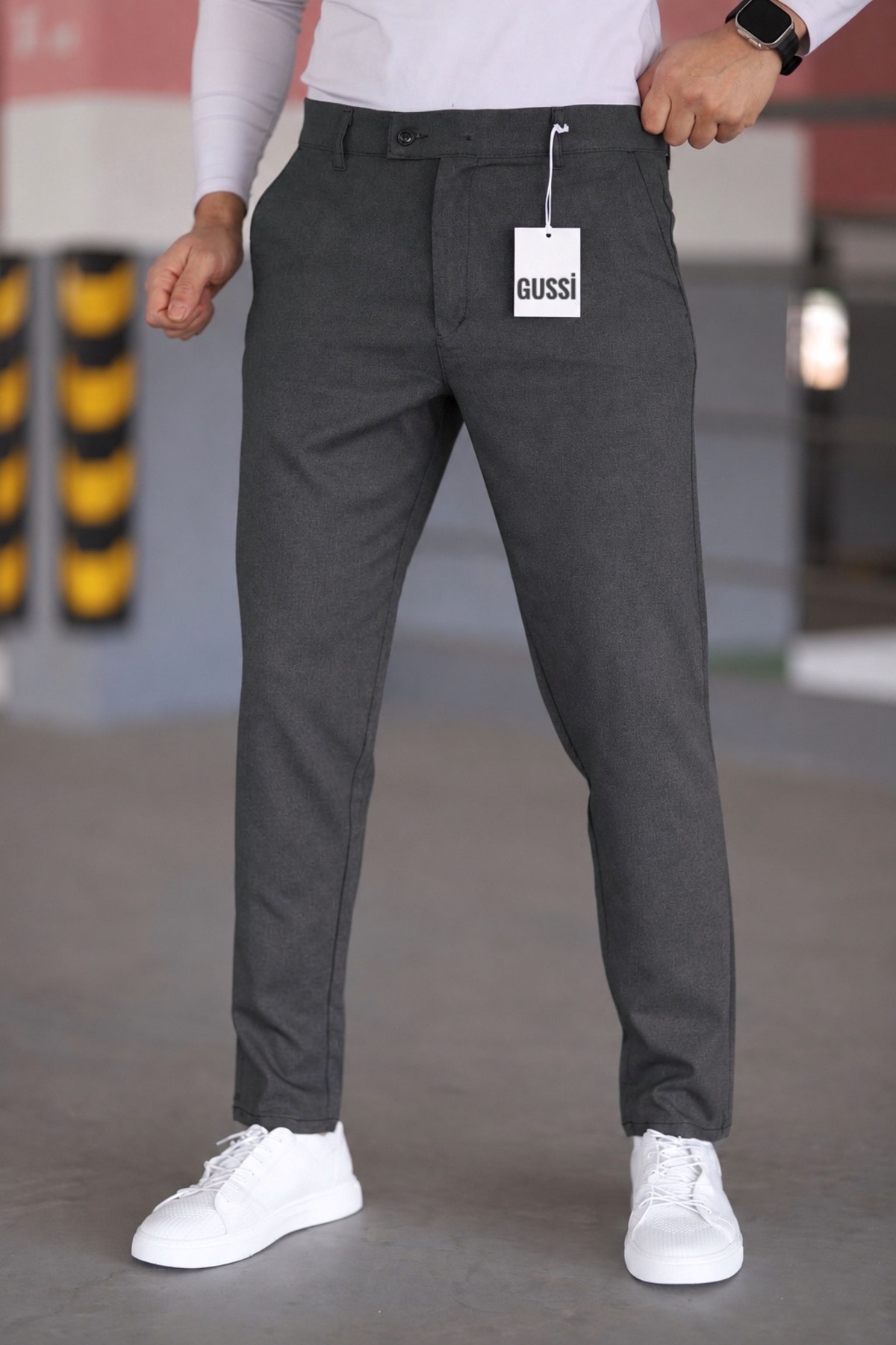 DOPPİO'N DENİM Erkek Füme Slim Fit Esnek Likralı Kumaş Pantolon