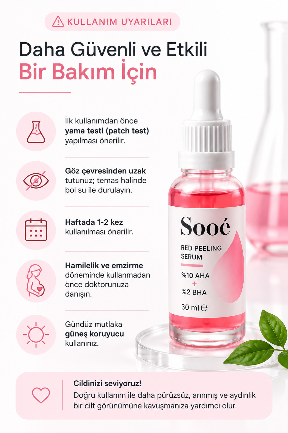 Kırmızı AHA BHA Peeling Serum 30 ml %10 AHA + %2 BHA, Glikolik Asit & Salisilik Asit, Leke Gözenek Akne İzi Karşıtı Yüz Serumu — sooo1 — تصویر 7 از 7