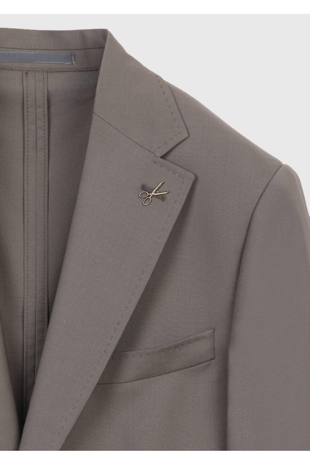 Mink Plain Zeroweight Slim Fit Wool Blend Suit — رنگارنگ 165283 — تصویر 6 از 7