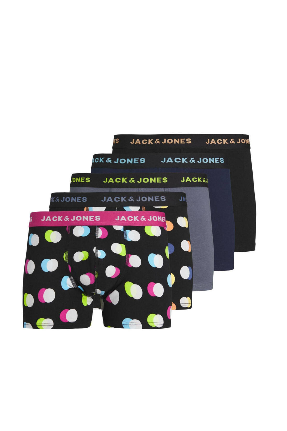شورت بوکس مردانه جک اند جونز، بسته 5 عددی - طرح دار، راحت و شیک جک اند جونز باکسر Jack & Jones