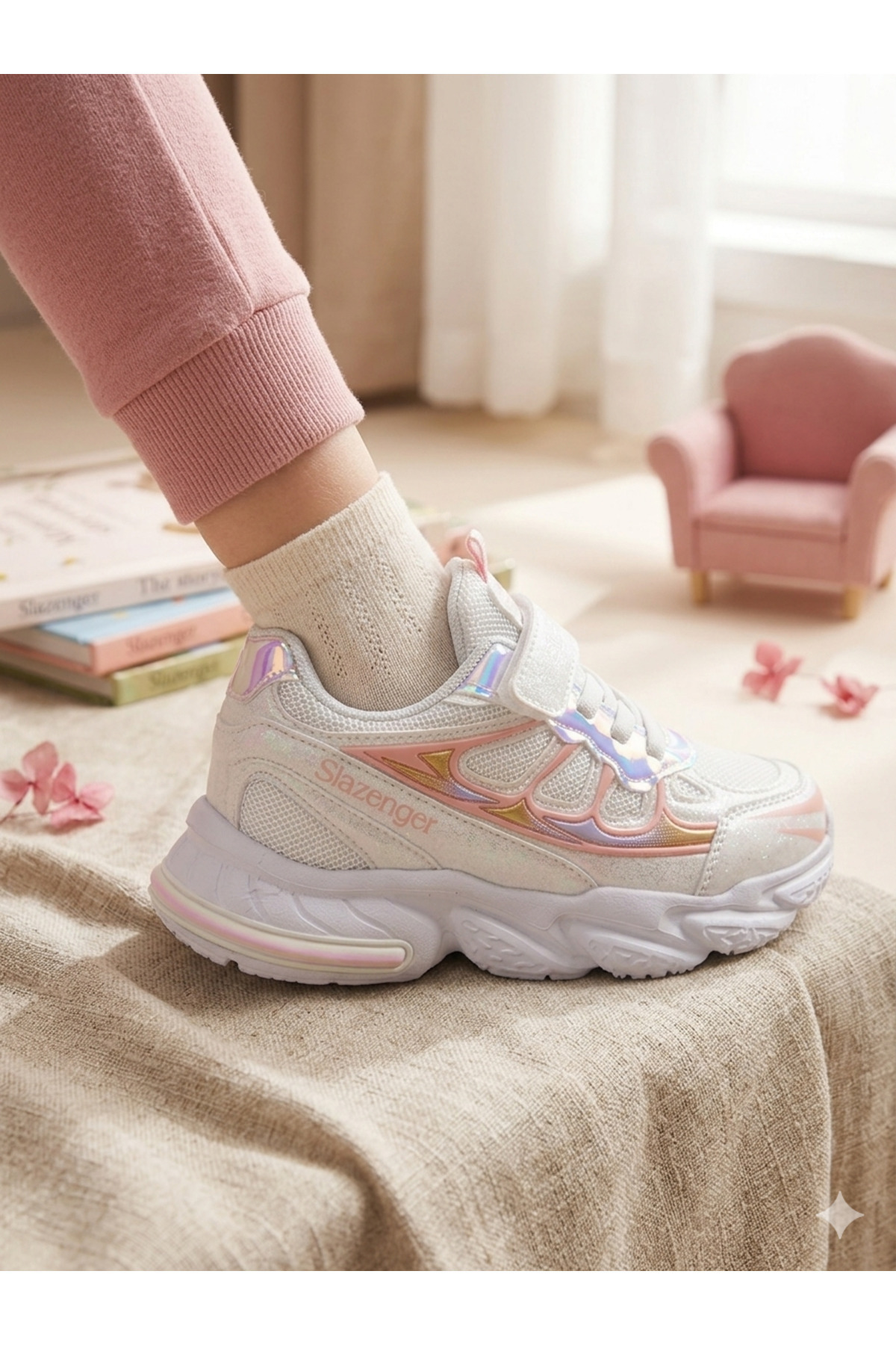 1_org_zoom کفش Slazenger تابستانی تابستانی بچه گانه بدون عرق بدون لغزش بدون بو و سبک کامل ارتوپدی سبک مناسب طبیعتگردی اورجینال - تصویر 1