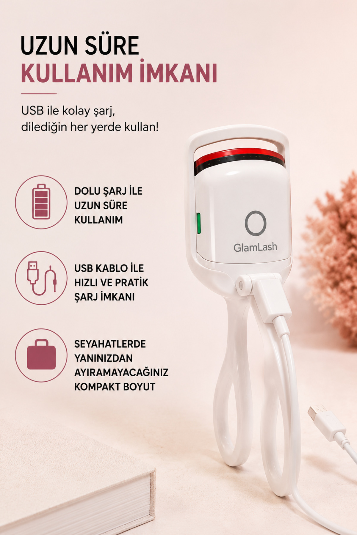 ŞARJLI KİRPİK ŞEKİLLENDİRİCİ — سفید 38mbm-0581MJ — تصویر 3 از 3