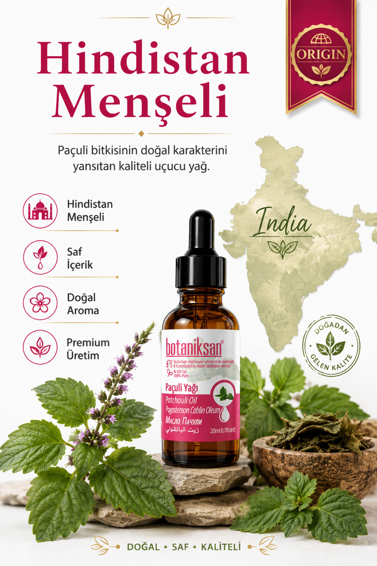 Paçuli Yağı 20 ml Distilasyon Saf Doğal Katkısız — PAÇULİ YAĞI 20ML — تصویر 2 از 8