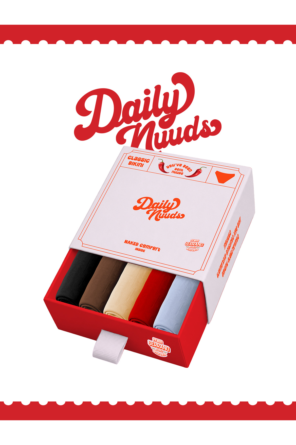 Daily Nuuds 5'li Kadın Külot Seti | Karma Renk Asorti | Yumuşak ve Esnek görsel 8