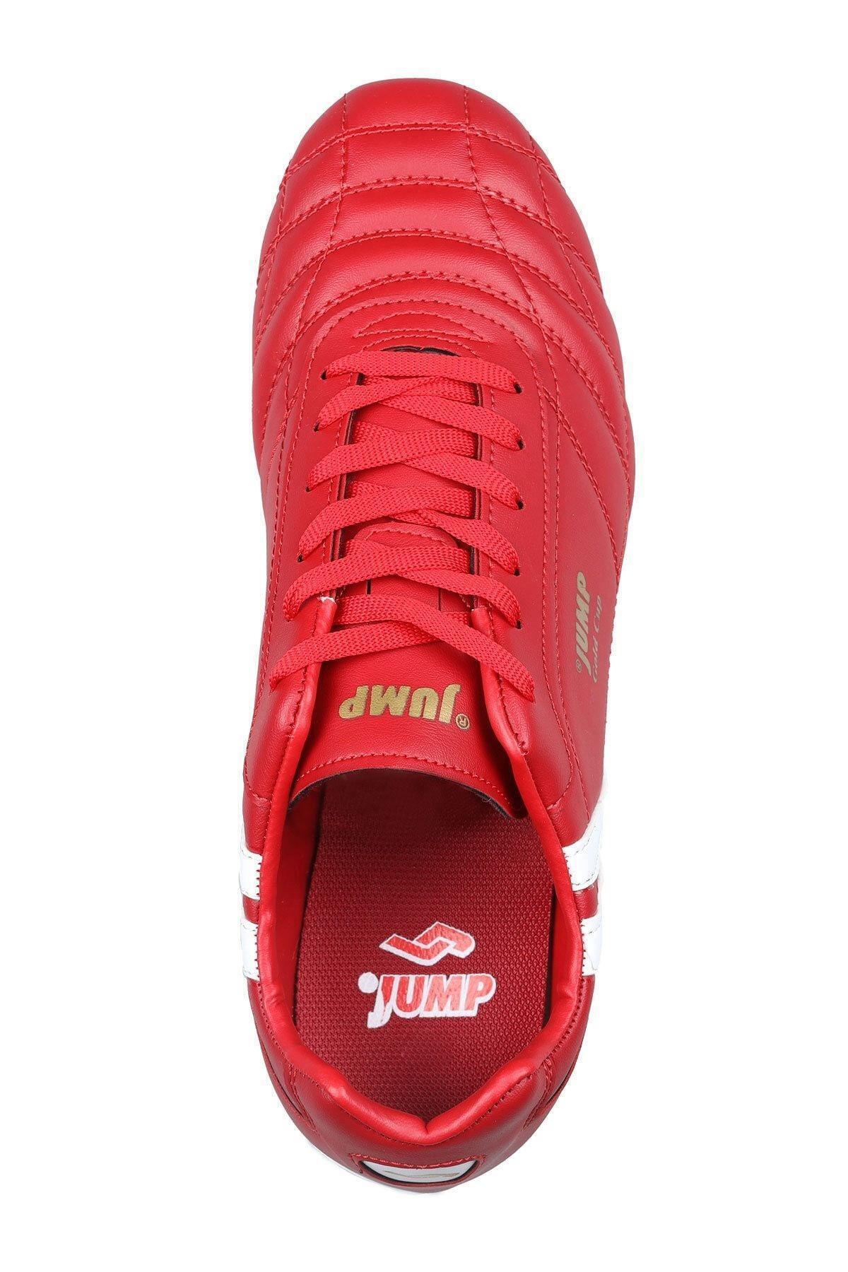 Jump 13256 Çocuk ve Yetişkin Çim Halı Saha Retro Krampon Futbol Ayakkabısı Kırmızı Beyaz görsel 7