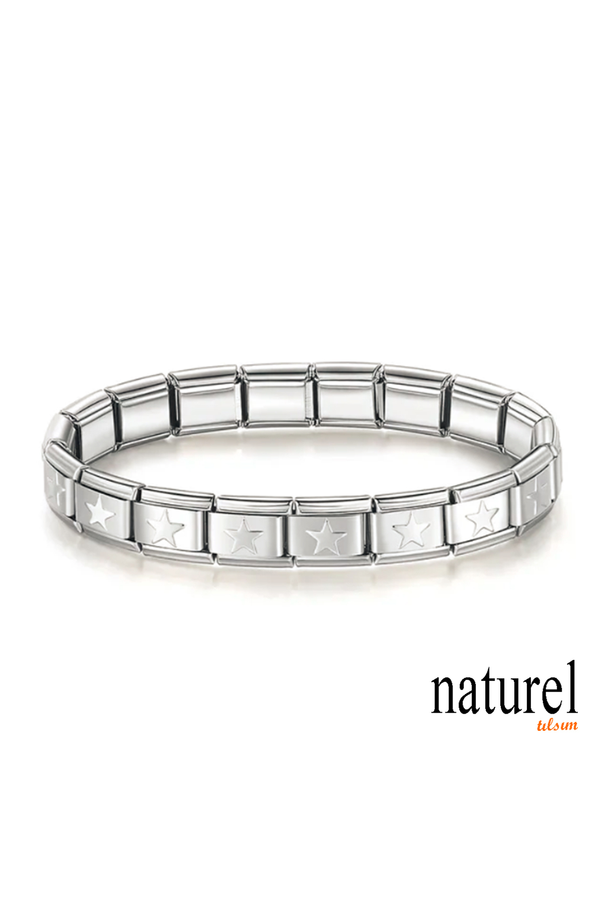 Naturel Tılsım Unisex Italyan Charm Bileklik Paslanmaz Çelik Bileklik