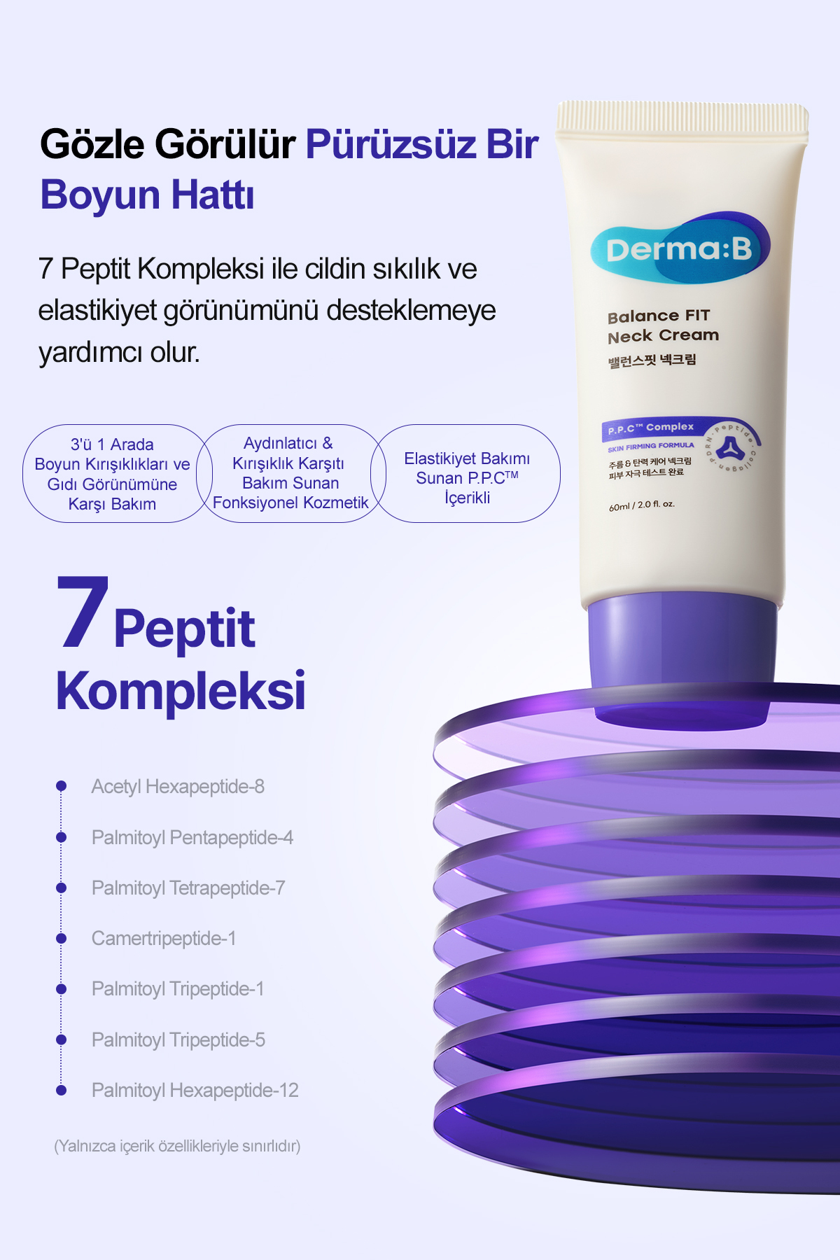 PDRN ve Kolajen İçerikli Kırışıklık Karşıtı, Aydınlatıcı Boyun Kremi DERMA:B Balance FIT Neck Cream — 9827 — تصویر 3 از 9